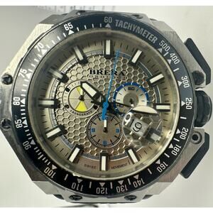 BRERA OROLOGI Granturismo Chronograph Quartz Silver Dial Men's Watch 54mm Case